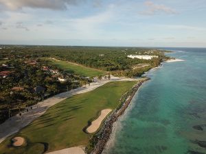 Puntacana (La Cana) Arrecife 8th Aerial Fairway Back